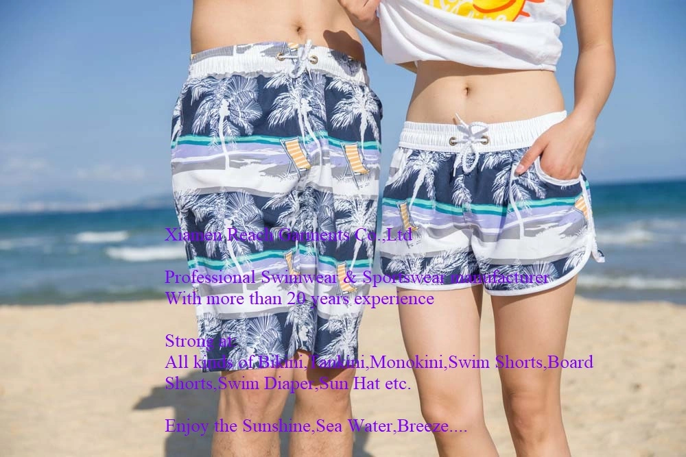 Custom Geo Printed Men&prime; S 4 Way Stretch Pants Boy Beach Surfing Shorts