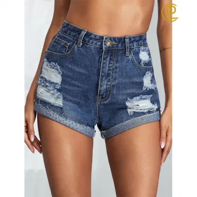 Hot Sales Summer Classic Hole Blue Women Denim Shorts