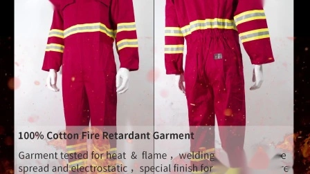 Safety Protective Fire Resistant Flame Retardant Coverall Workwear with Stripes