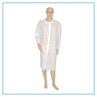 Protective Disposable Lab Coat Apparel & Garments Nonwoven PP Labcoat