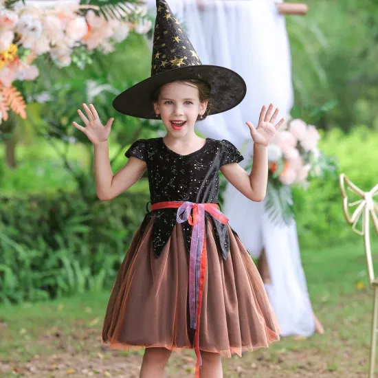 Halloween Fashion Clothing Cotton Comfort Kids Designer Clothes Lovely Baby Frocks Design Girl Dresses