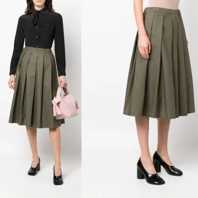 Hot Selling Cotton Casual High Waist Women OEM Casual Skirt Lady MIDI Skirt